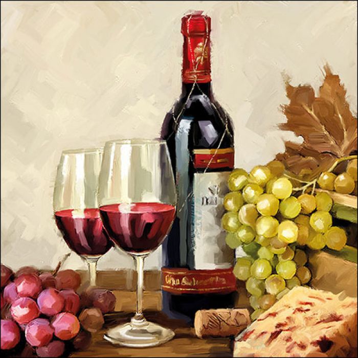 Ambiente Napkin 33x33 Wine & Grapes  (13310235) - Schoenen Caramel (Sint-Job-in-’t-Goor)