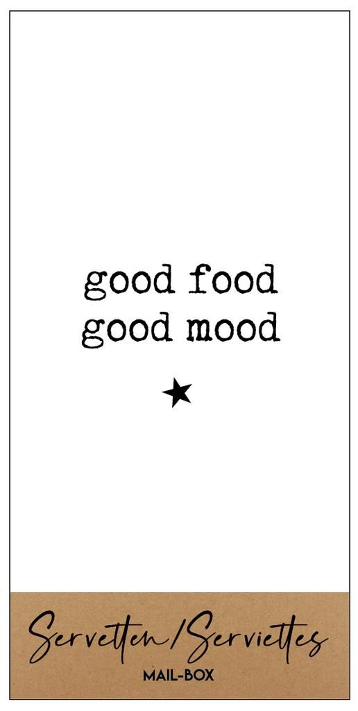 Mailbox Servetten 'Good food, goof mood'  (serg003) - Schoenen Caramel (Sint-Job-in-’t-Goor)