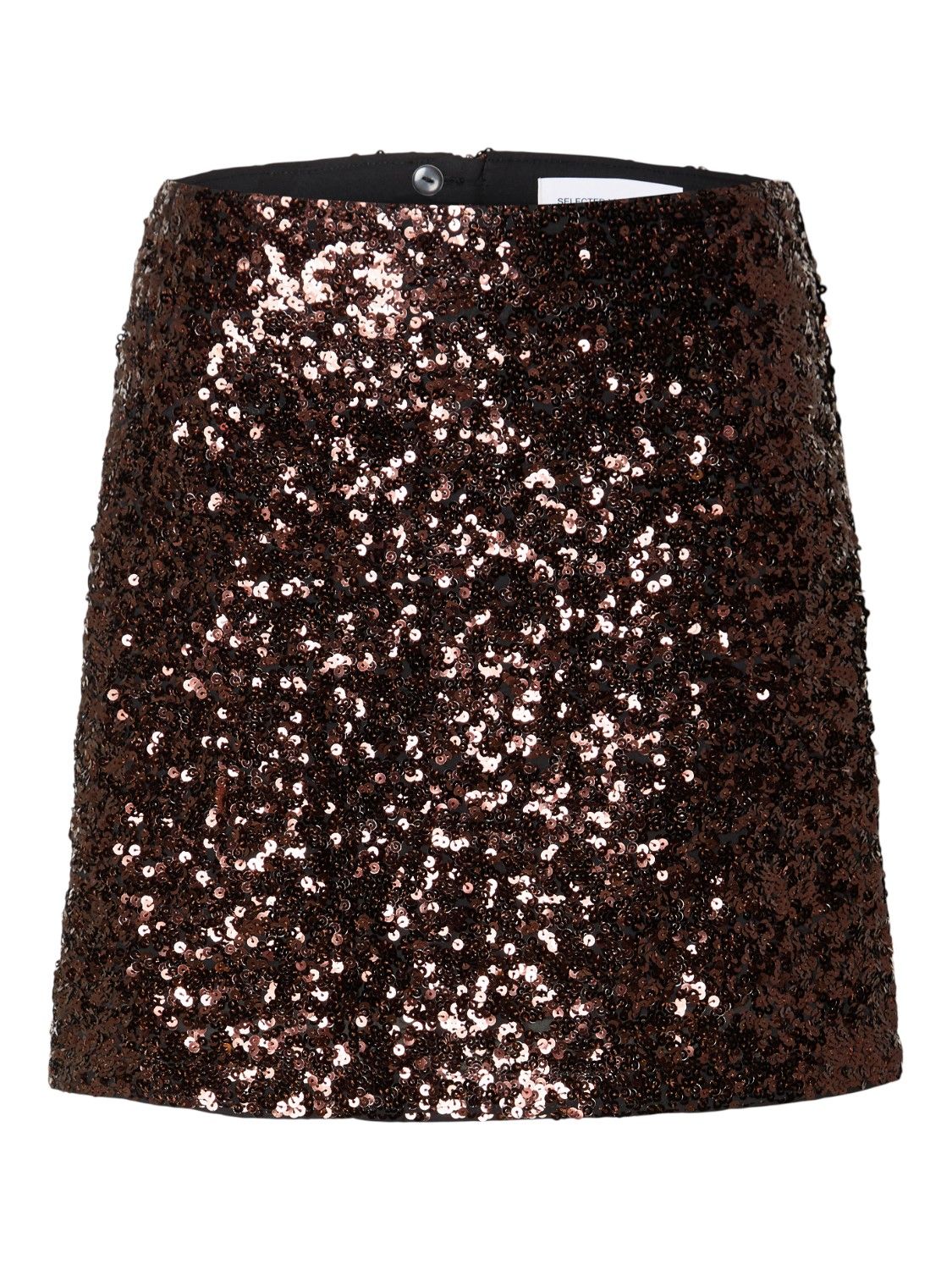 Selected Femme Mallie MW Short Sequins Skirt Java  (16090964-java) - Schoenen Caramel (Sint-Job-in-’t-Goor)